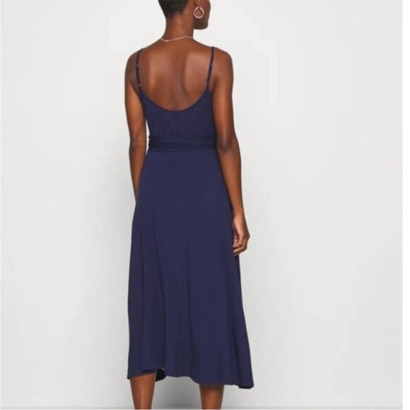 GAP Cami Wrap Dress Navy Jersey Spaghetti Strap, size L - Picture 2 of 15